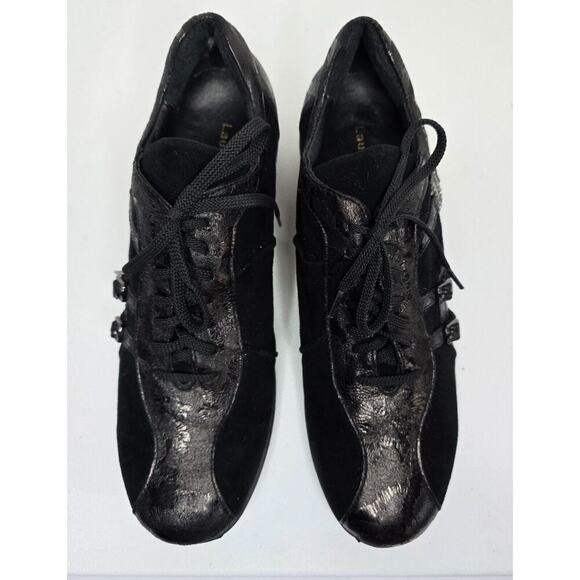 LAURA BIAGIOTTI women's sneakers, leather/SUEDE Size: EU 41 USA 11 Crystal Logo - Picture 4 of 11